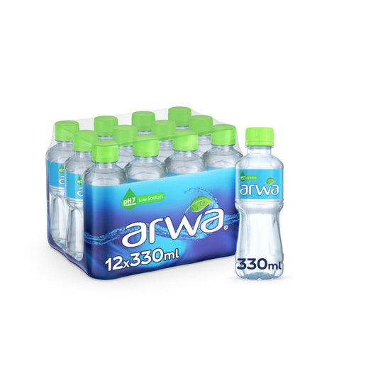 Arwa Still Water Bottled Drinking Water Pet, 12x330ml