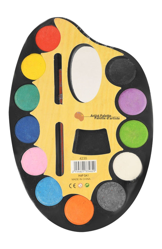 Assorted Artist Watercolor Paint Palette with Brush, 1 Piece