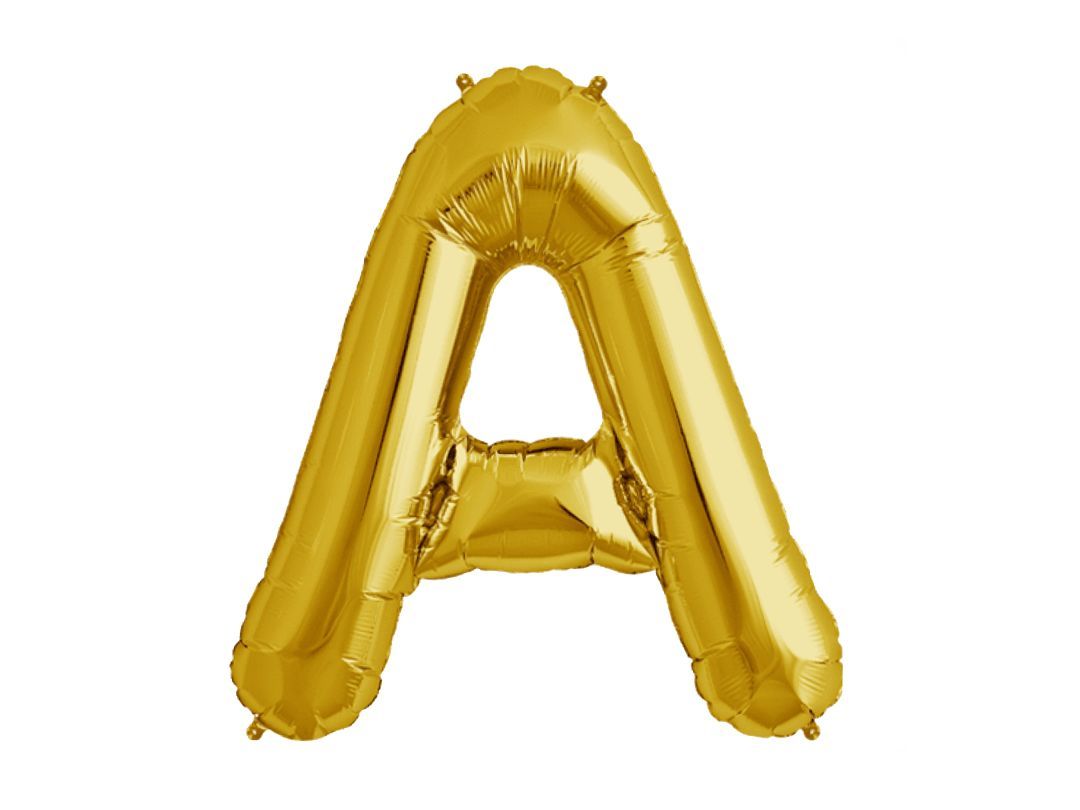 Balloon Letter A Gold (Filled With Regular Air)