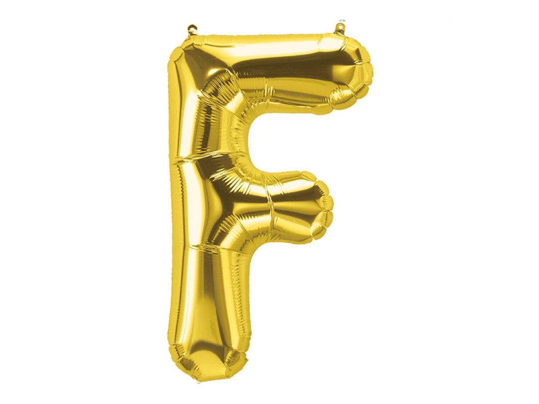 Balloon Letter F Gold (Filled With Regular Air)