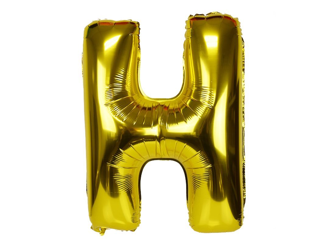 Balloon Letter H Gold (Filled With Regular Air)