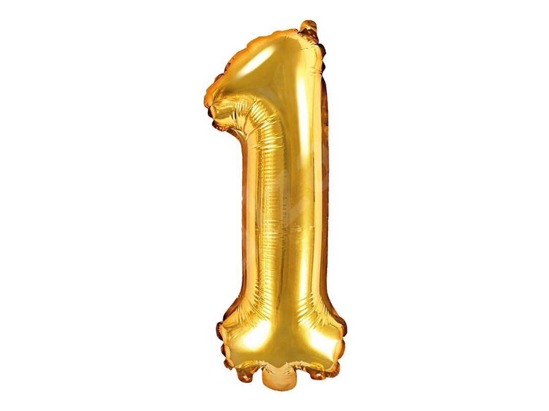 Balloon Number 1 Gold (Filled With Regular Air)