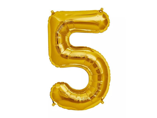 Balloon Number 5 Gold (Filled With Regular Air)
