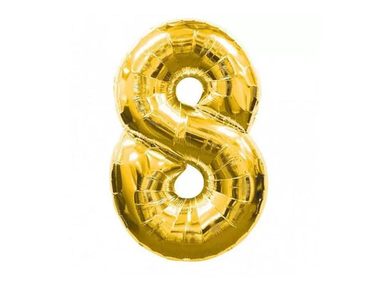 Balloon Number 8 Gold (Filled With Regular Air)