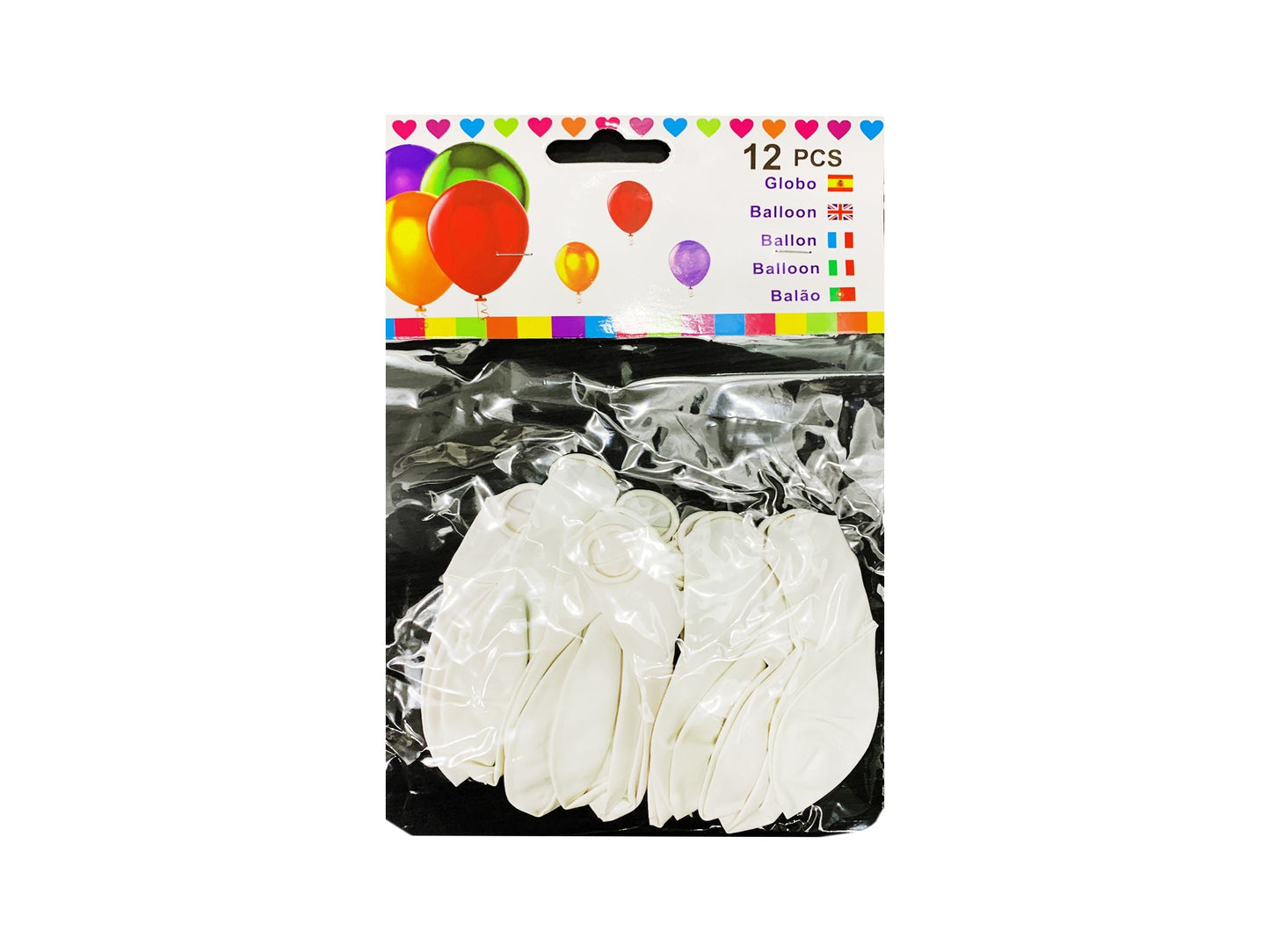 Balloons 12 White 12 Pieces (Not Inflated)