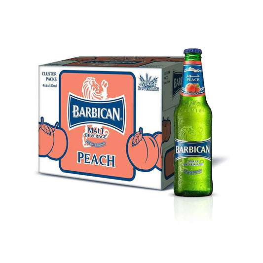 Barbican Peach Flavoured Non Alcoholic Malt Glass Bottle, 6x330ml