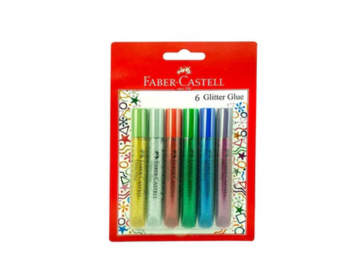Faber Castell Glitter Glue, 6 Pieces