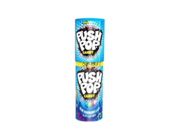 Bazooka Push Pop Blue Raspberry & Cola Candy, 15g