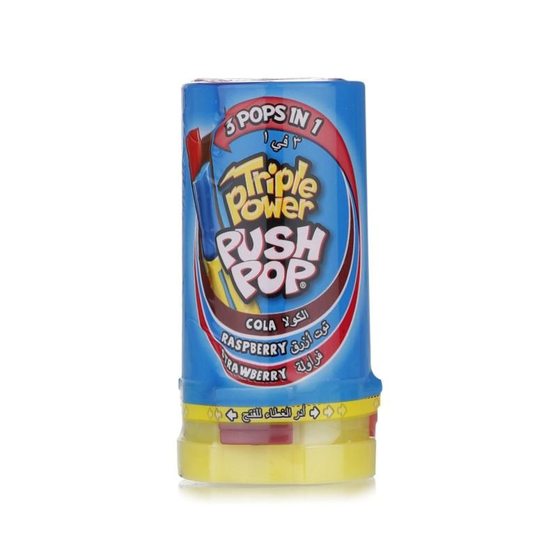Bazooka Triple Power Cola, Raspberry & Strawberry Flavour Push Pop, 34g