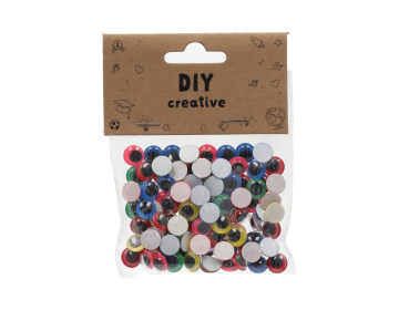 BinjiA DIY Creative Adhesive Movable Googly Eyes - Colorful, 10mm