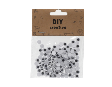 BinjiA DIY Creative Adhesive Movable Googly Eyes - White-black, 7mm