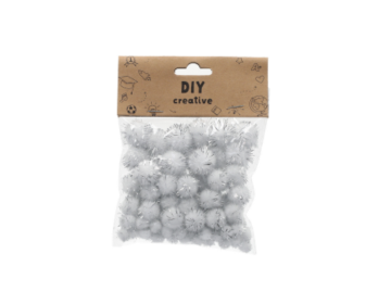 BinjiA DIY Creative Pompoms - White, 80 Pieces
