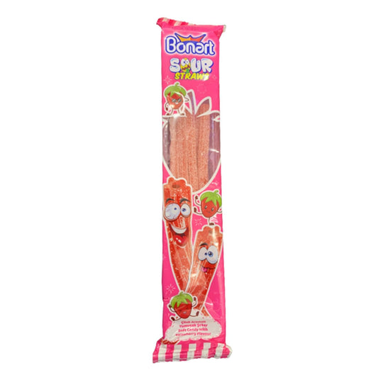 Bonart Sour Straws Strawberry Flavor 35 Gm