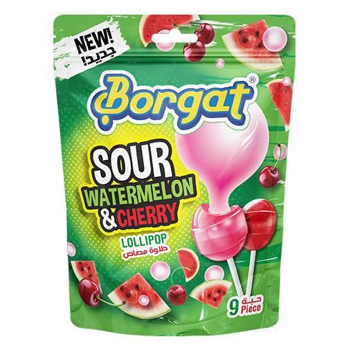Borgat Sour Watermelon & Cherry Lollipop, 9x18g