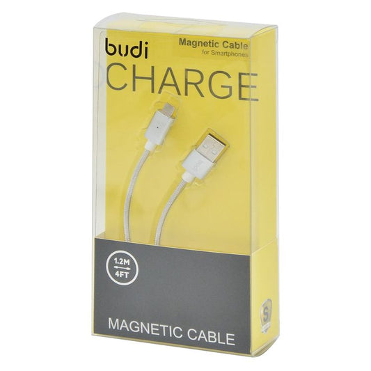 Budi Magnetic Cable Micro Usb M8J177M White, 2.4A