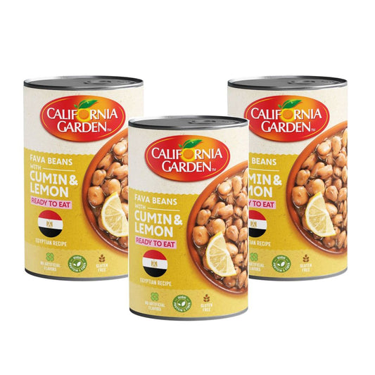 California Garden Fava Beans with Cumin & Lemon Egyptian Recipe, 3x450g