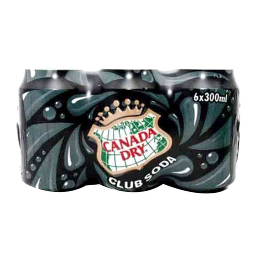 Canada Dry Club Soda Can 300ml x Pack of 6