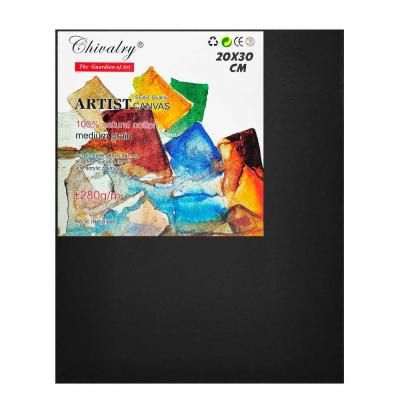 Chivalry Wooden Artist Black Canvas Board, 20x30cm