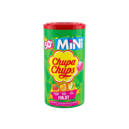 Chupa Chups Fruit Flavoured Mini Lollipops Tube, 50 Pieces, 300g