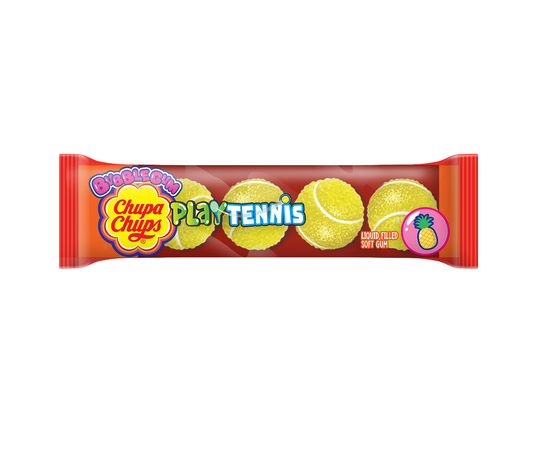 Chupa Chups Tennis Ball Bubble Gum - Pineapple Flavor, 5 Pieces