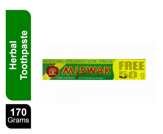 معجون أسنان دابر مسواك بالأعشاب 120 جم + 50 جم مجانًا