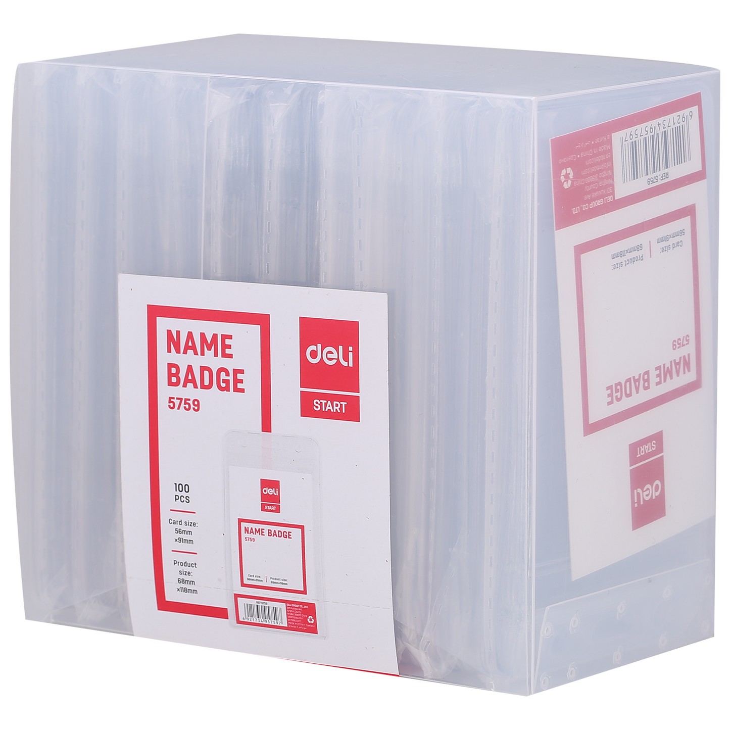 شارة اسم أكريليك عمودية شفافة من ديلي، مقاس 56×91 مم، 10 قطع