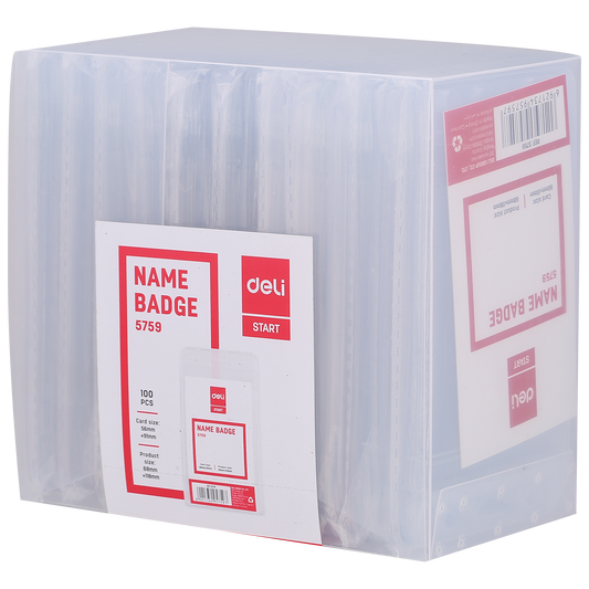 شارة اسم أكريليك عمودية شفافة من ديلي، مقاس 56×91 مم، 10 قطع