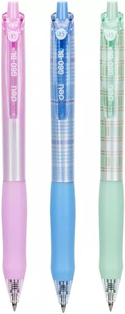 Deli Bullet Tip Gel Color Pens, 0.5mm, 12 Pieces