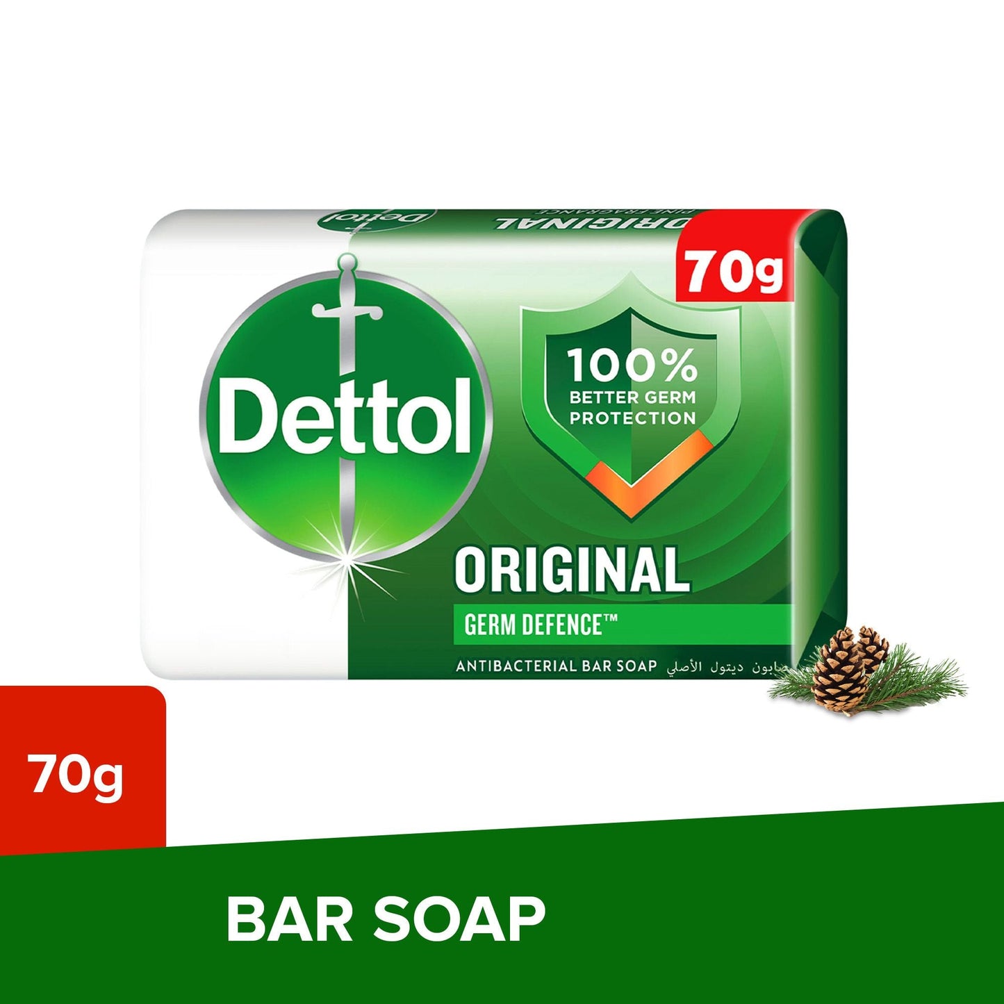 صابون ديتول الأصلي المضاد للبكتيريا، 70 جم