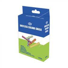 Dustless Colour Chalk, 12 Pieces