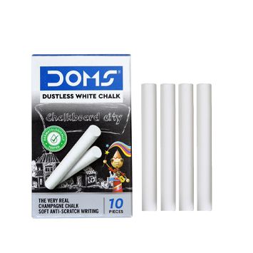 Dustless White Chalk, 10 Pieces