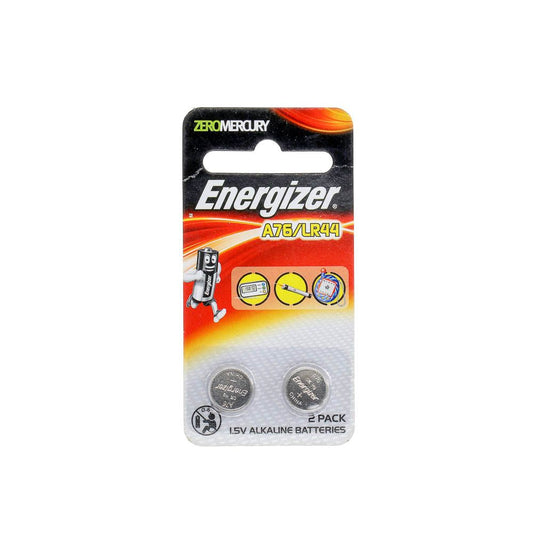 Energizer A76 LR44 Alkaline Battery, 1.5 Volts, Pack of 2
