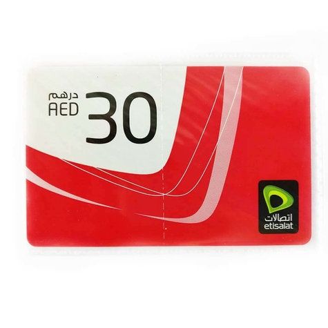 Etisalat Mobile Recharge Card, 30 Aed