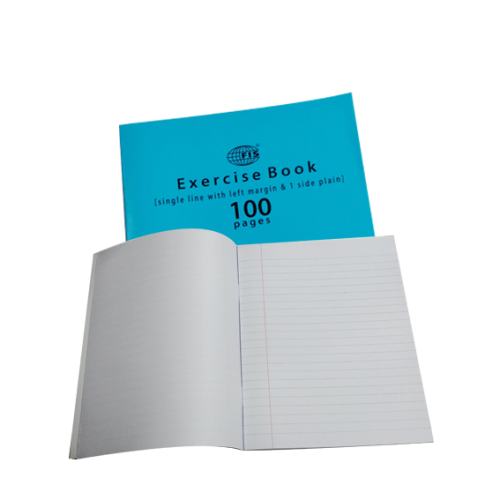 Psi Exercise Book 4 Line with Left Margin Notebook, 100 Pages