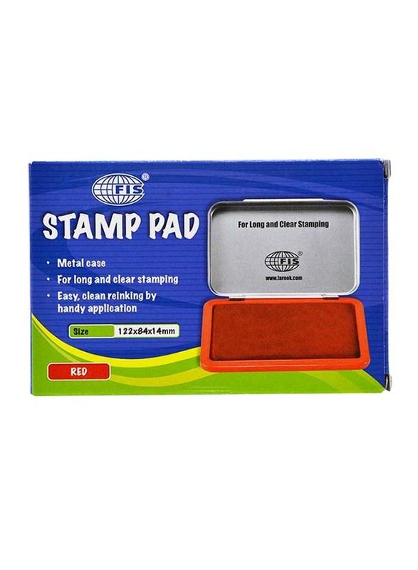 FIS Stamp Pad, Metal, 122x84x14mm, Red
