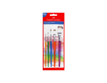 Faber-Castell Tri-Grip Brushes, 5 Pieces