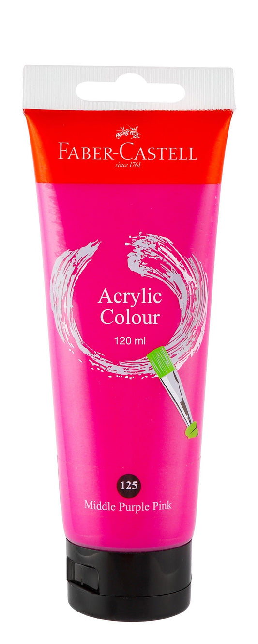 Faber-Castell Water-Resistant Middle Purple Pink Acrylic Color, 120ml