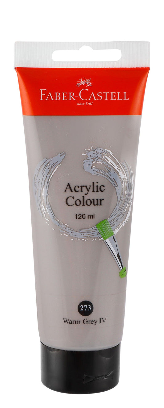 Faber-Castell Water-Resistant Warm Gray IV Acrylic Color, 120ml