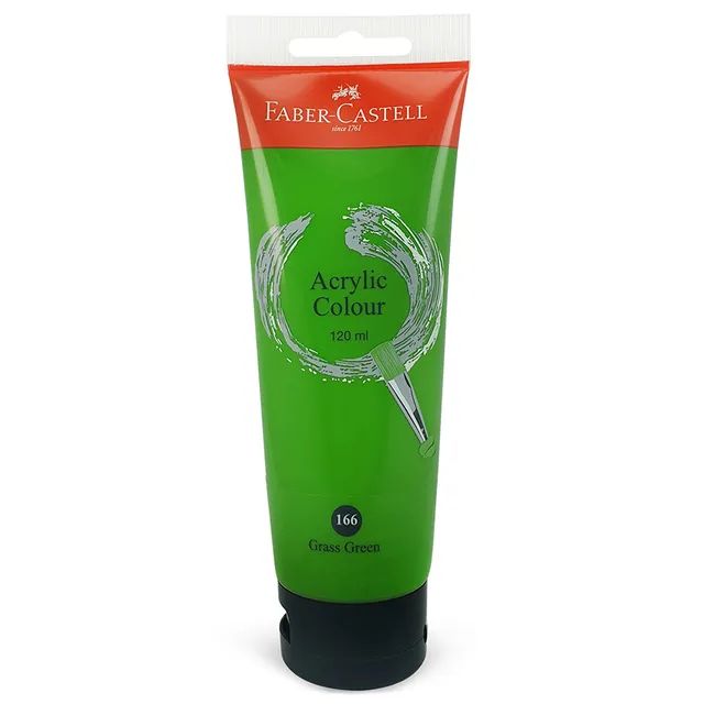 ألوان أكريليك فابر كاستل - 166 أخضر عشبي، 120 مل