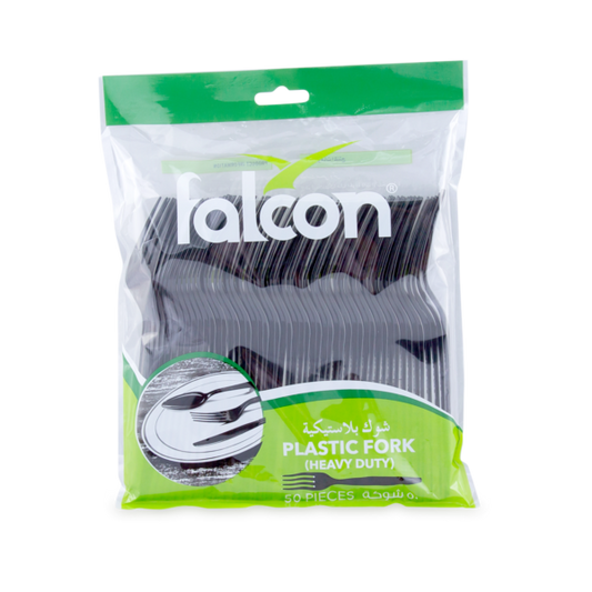 Falcon Black Plastic Fork (1 Pack x 50 Pieces)