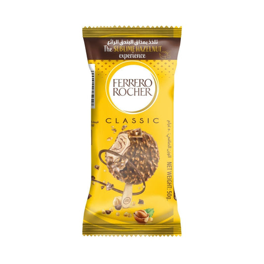 Ferrero Rocher Classic Ice Cream, Crunchy Chocolate & Hazelnut Coating, 70ml