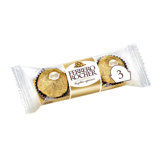 Ferrero Rocher Fine Hazelnut Milk Chocolates, (3 Pieces), 37.5g