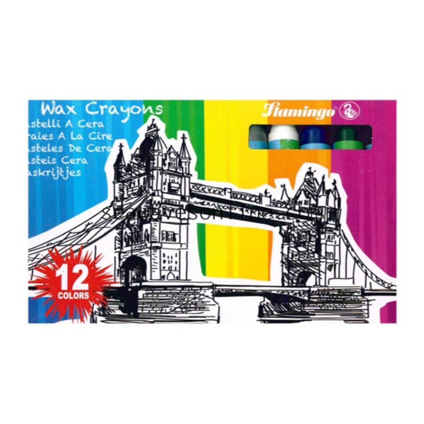 أقلام شمع فلامنغو، 12 قطعة