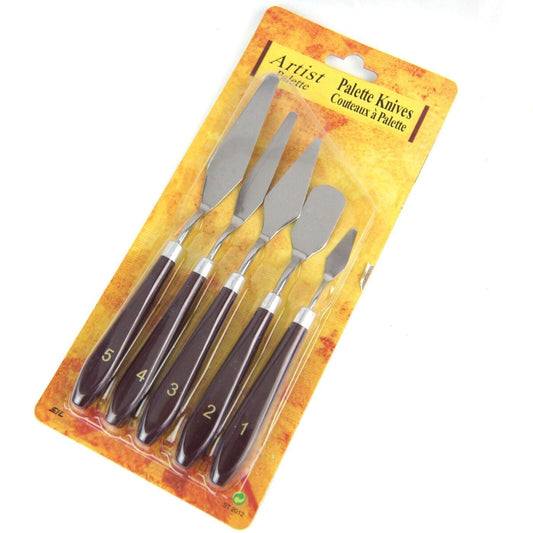 Flexible Spatula Painting Knives For Color Mixing Spreading & Applying, Pack Of 5