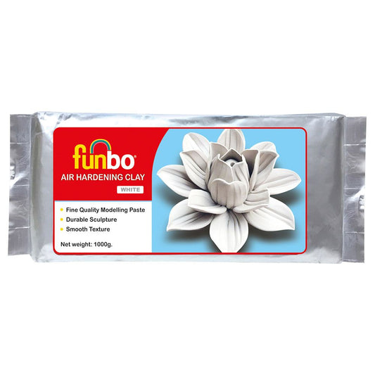 Funbo White Air Dry Modeling Clay, 1000g