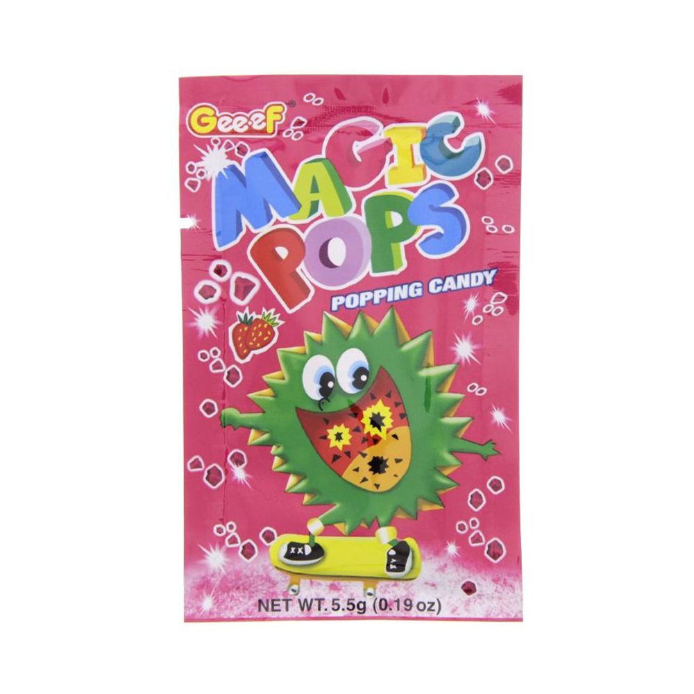 Geeef Magic Pops Strawberry Popping Candy 5.5g x Pack of 40