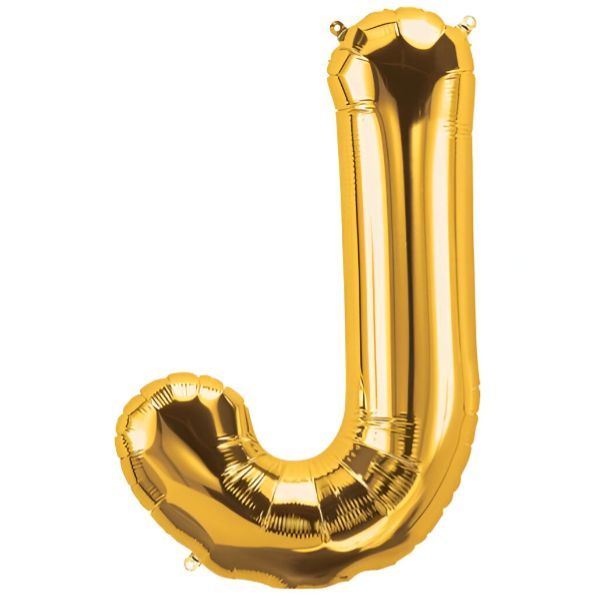 بالون من رقائق الذهب على شكل حرف J، قطعة واحدة