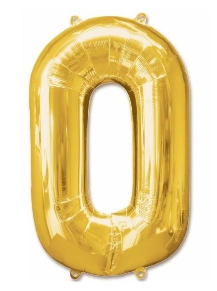 بالون هيليوم ذهبي رقم 0، قطعة واحدة