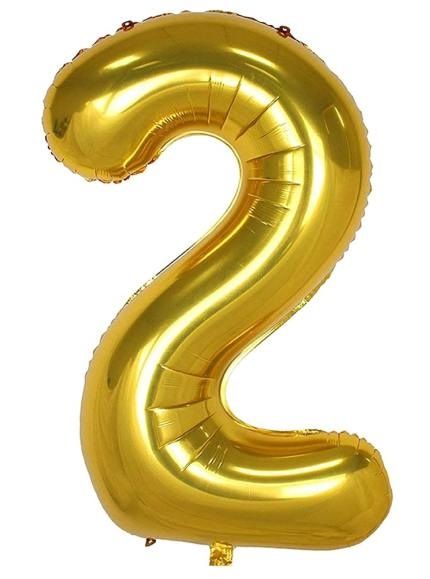 بالون هيليوم ذهبي رقم 2، قطعة واحدة