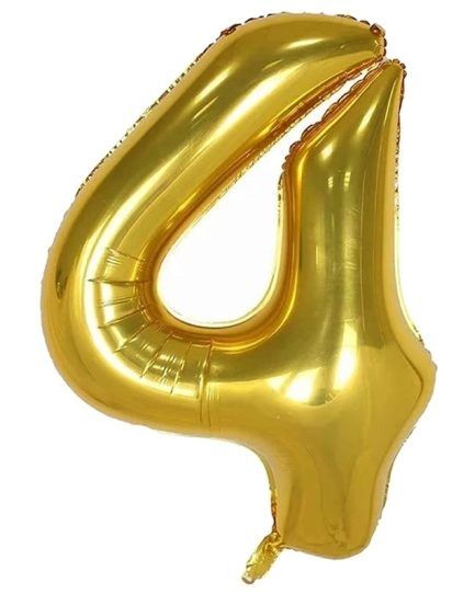 بالون هيليوم ذهبي رقم 4، قطعة واحدة